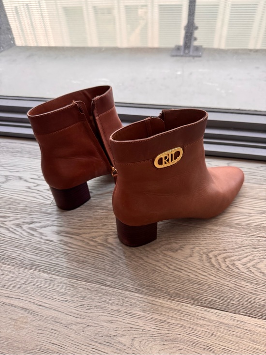 Ralph Lauren Shoes - Ralph Lauren Brown Leather Boots with Gold Logi